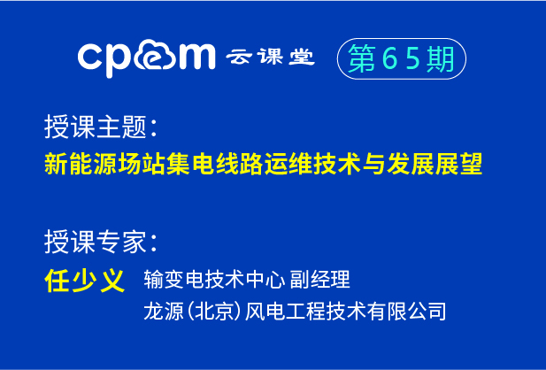 新能源场站集电线路运维技术与发展展望——CPEM云课堂65期